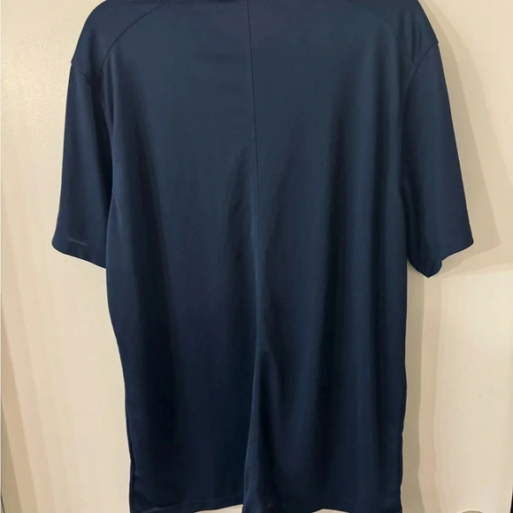 Nike Men Large Short Sleeve Shirt - quarter buttom up shirt w Dri-Fit in Blue - Picture 4 of 7
